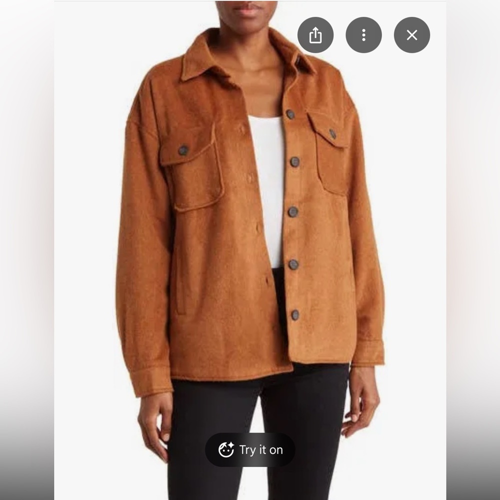NWT Thread & Supply Copper Brown Utility Button Down Jacket, Size Small